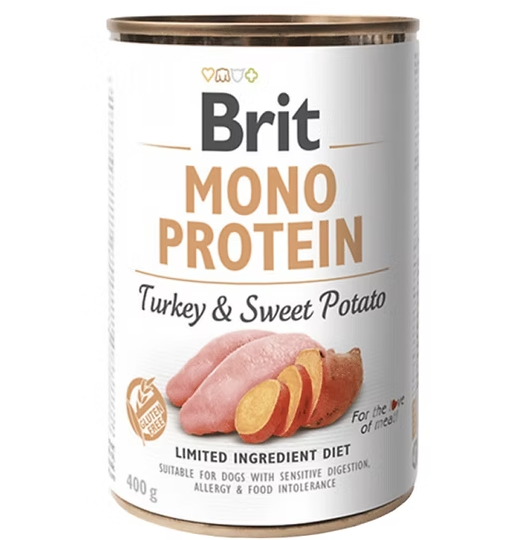 Brit Mono Protein Turkey & Sweet Potato 400g-Lata-Perro