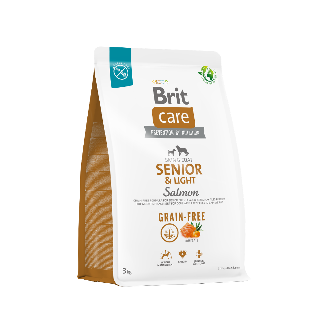 Brit Care Dog Grain-Free Senior & Light Salmon-3Kg-Seco-Perro