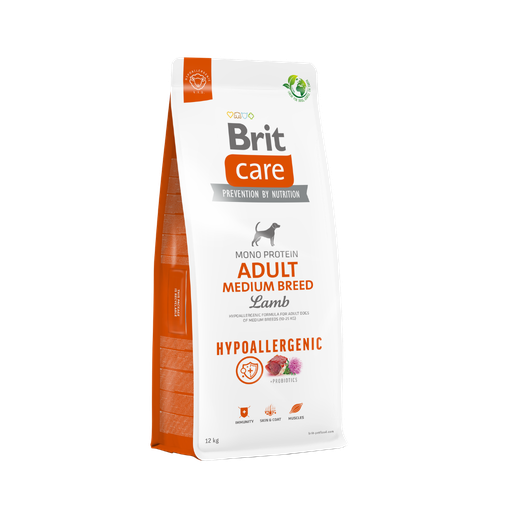 [12793] Brit Care Dog Hypoallergenic Adult Medium Breed Lamb-12Kg-Seco-Perro