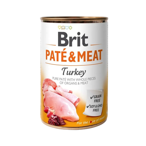 [11820] Brit Paté & Meat Turkey 400g-Lata-Perro