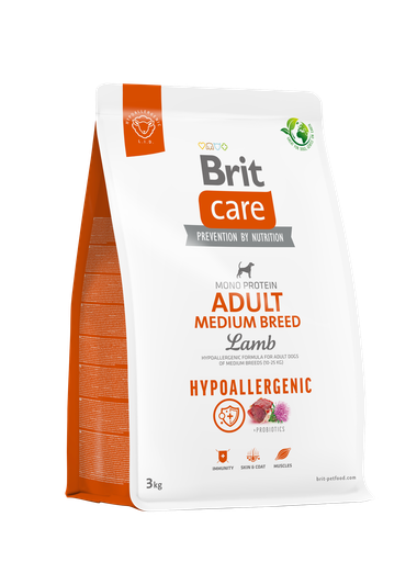 [12794] Brit Care Dog Hypoallergenic Adult Medium Breed Lamb-3Kg-Seco-Perro
