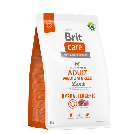 [12794] Brit Care Dog Hypoallergenic Adult Medium Breed Lamb-3Kg-Seco-Perro